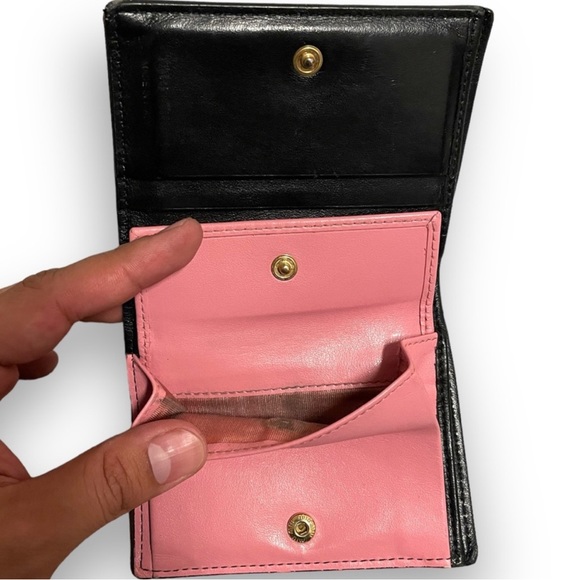 Miu Miu Black Goatskin Leather Color lock Bi-Fold Wallet - Picture 4 of 6